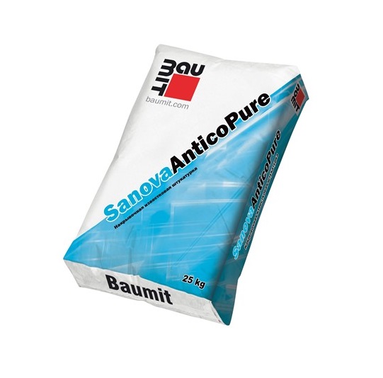 Известковая штукатурка Baumit Sanova AnticoPure - минеральная крупнозернистая для внутренних и фасадных работ