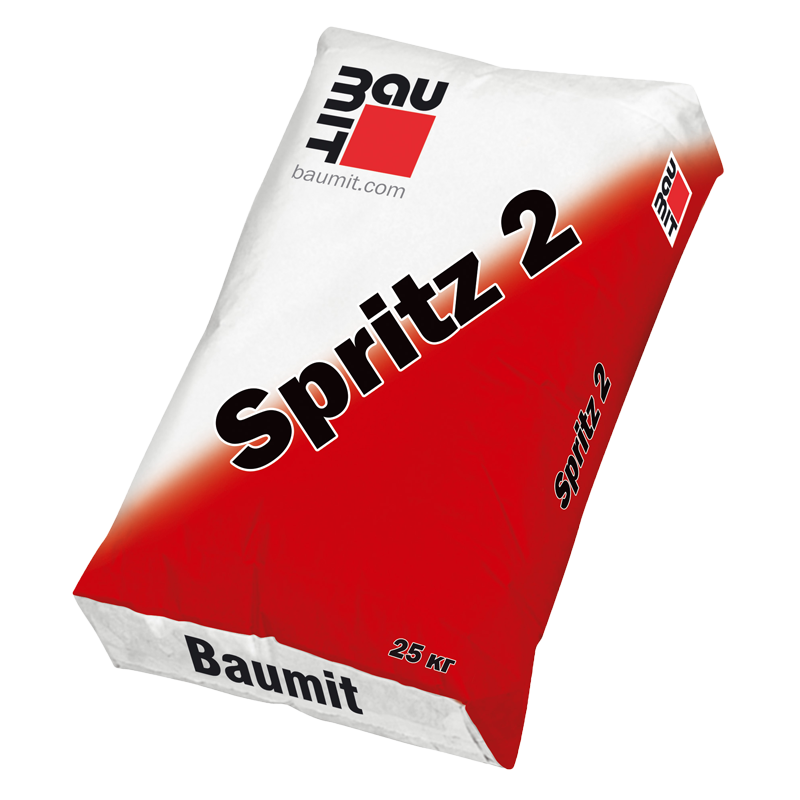 Цементный набрызг Baumit Spritz 2 - штукатурный состав для внутренних и фасадных работ