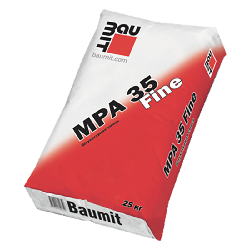 Штукатурная смесь Baumit MPA 35 Fine - мелкозернистая выравнивающая для внутренних и фасадных работ
