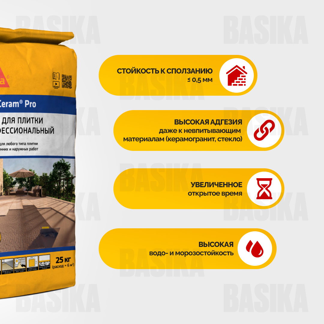 SikaCeram ® Pro Усиленный плиточный клей для керамики и керамогранита
