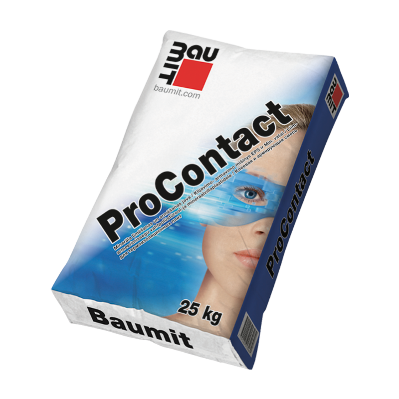 Клеевой и базовый штукатурный состав Baumit ProContact для фасадных систем и выравнивания поверхностей